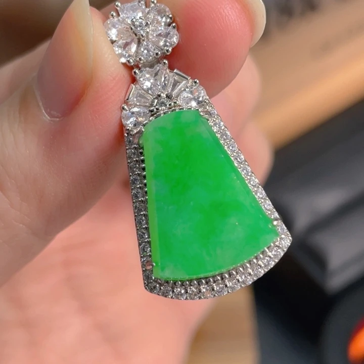 翡翠银S925镶嵌吊坠(不含链)