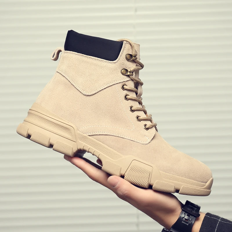 2025新款秋季圆头马丁靴男士男款复古时尚工装靴休闲户外大黄靴80