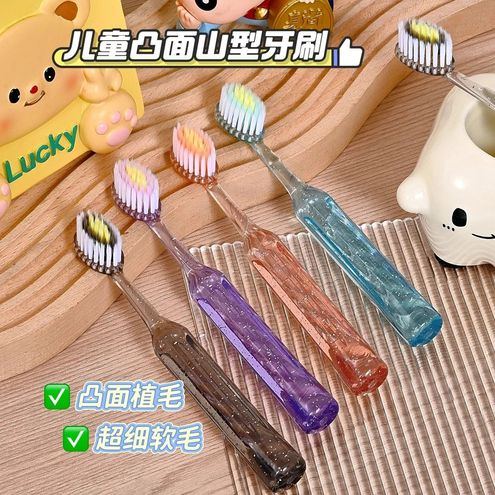 新款高档罗马柱山型凸面水晶牙刷3 - 12岁洁齿护龈儿童软毛牙刷