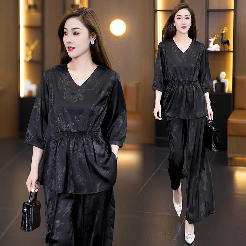 NSY 高端设计感大码时尚套装2025春夏新款韩版气质宽松显瘦两件套