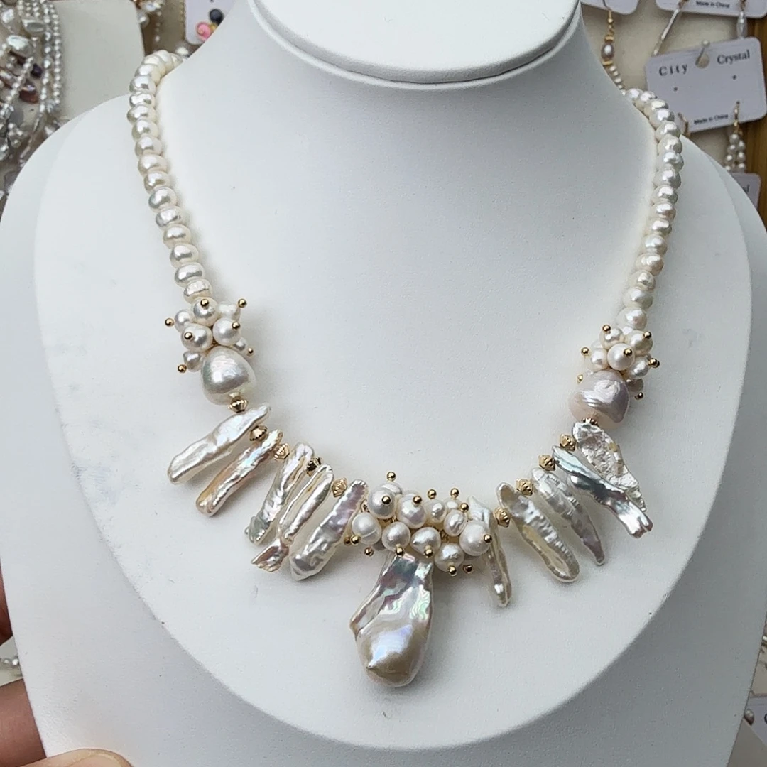 未镶嵌颈饰淡水珍珠