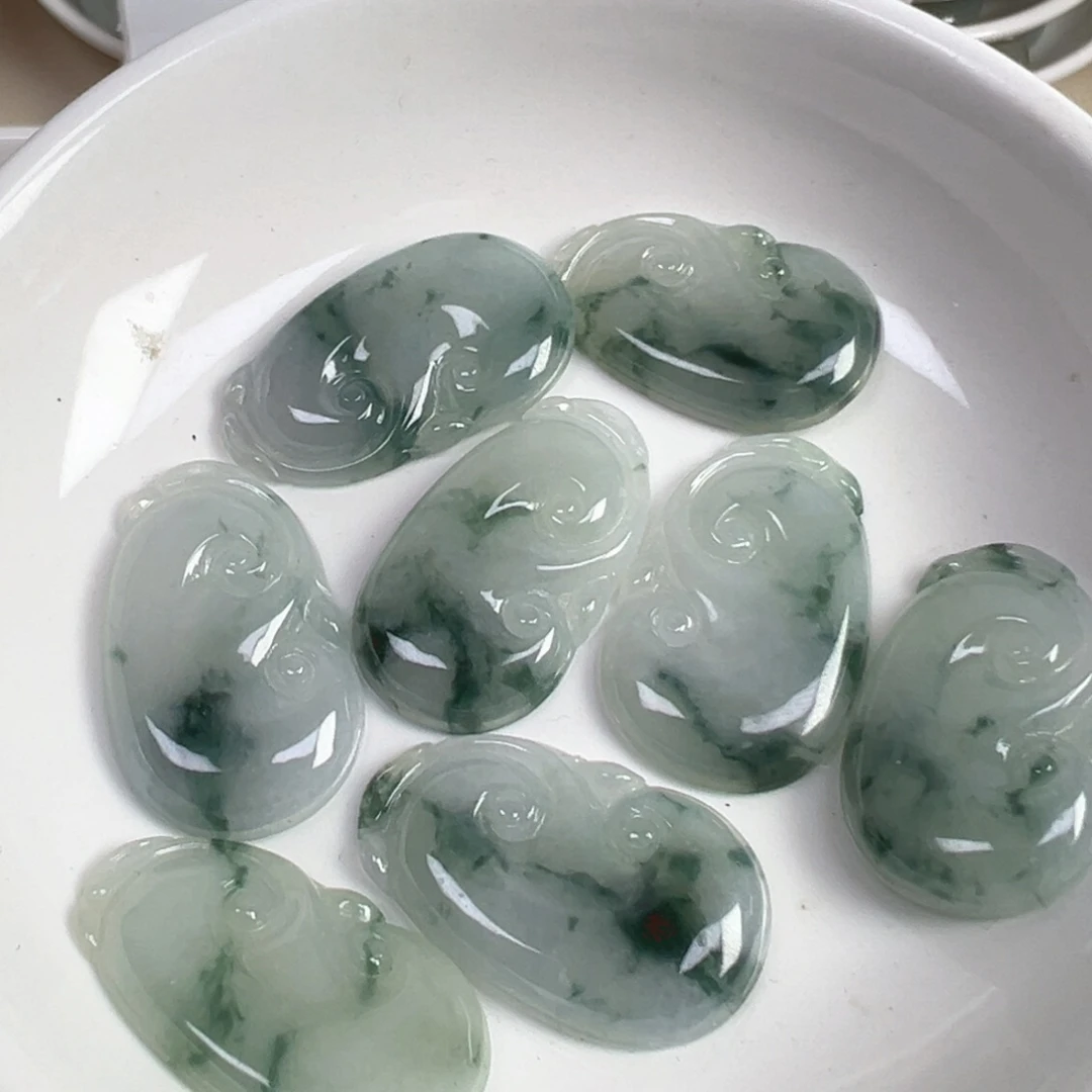 翡翠散珠翡翠飘花如意一个可挑