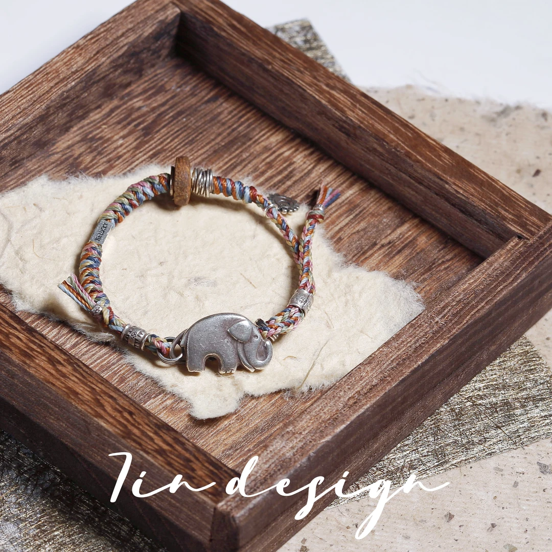 925银木质手链 7in【象上】原创小众设计复古手作s925情侣手链