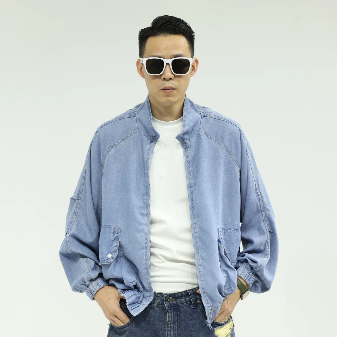 2025（陈先生设计款）春夏新款薄款牛仔高级舒适时尚宽松拉链外套
