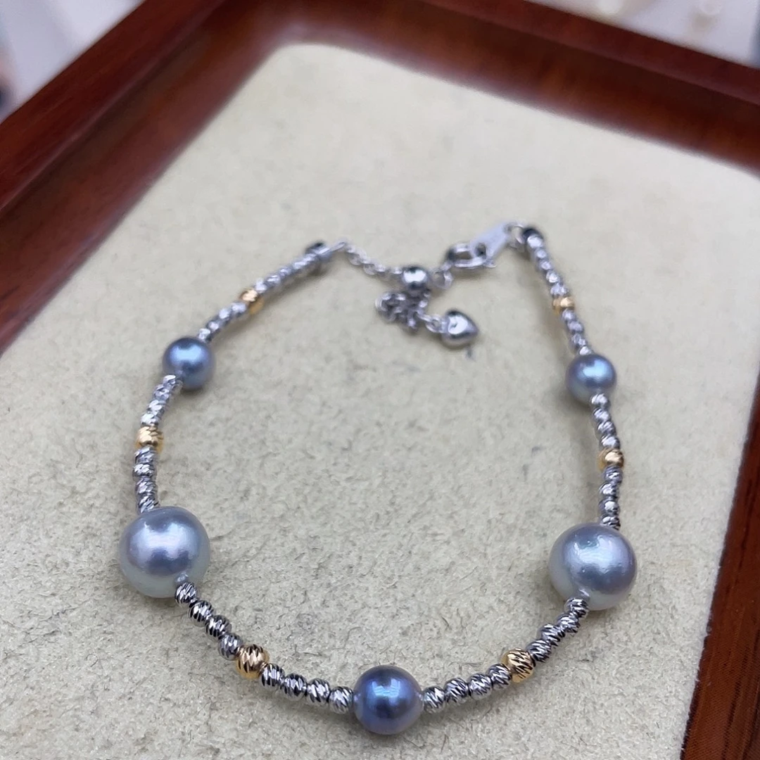 海水珍珠银S925镶嵌手绳