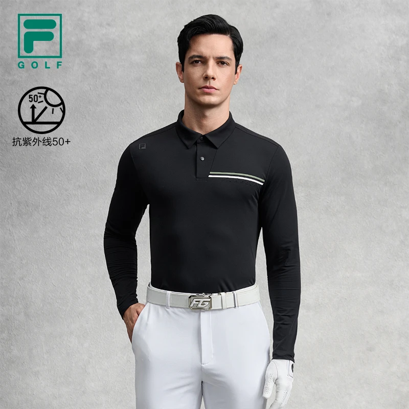 FILA斐乐男装GOLF高尔夫针织长袖POLO衫2025冬季新款休闲商务百搭
