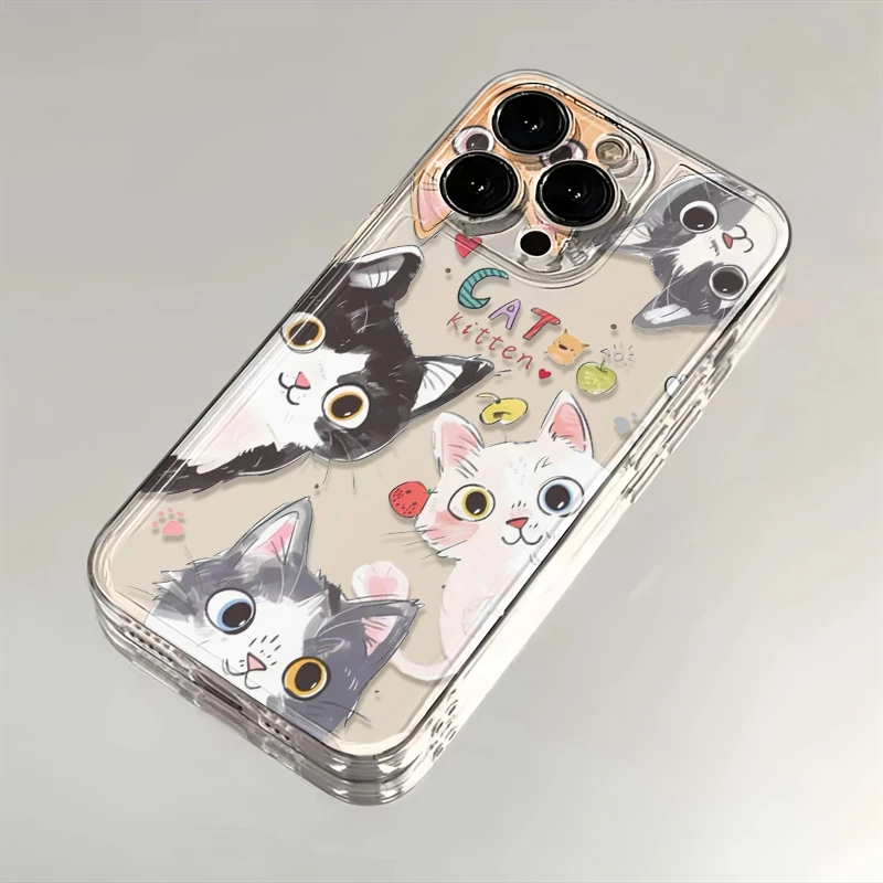 可爱探头猫咪适用苹果iPhone16pro小米15华为mate70手机壳太空MT