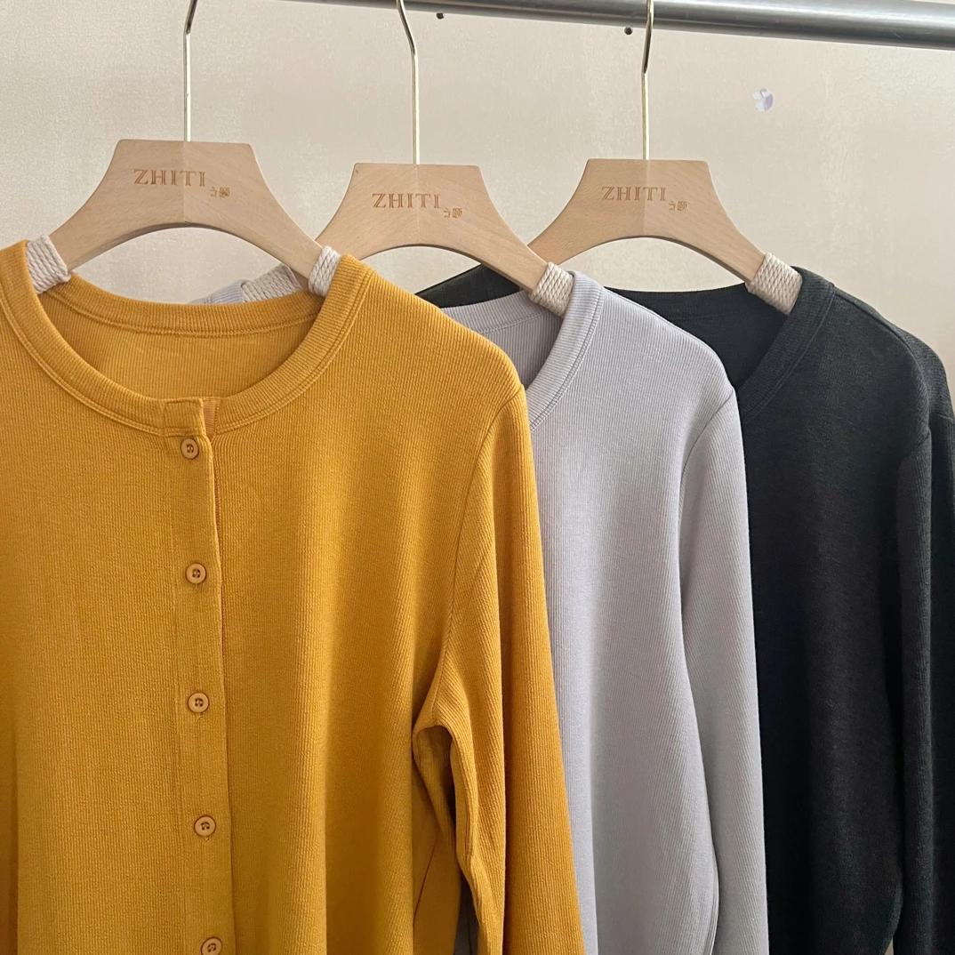 6313针织开衫毛衫简约开衫显瘦薄款上衣气质女款