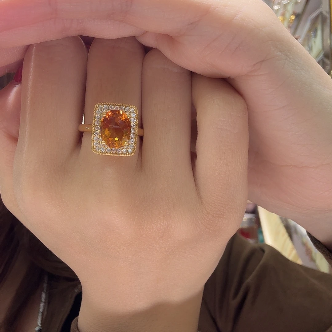 水晶戒指银S925镶嵌