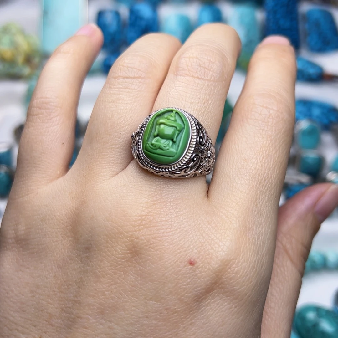 绿松石珠宝奇石银S925镶嵌