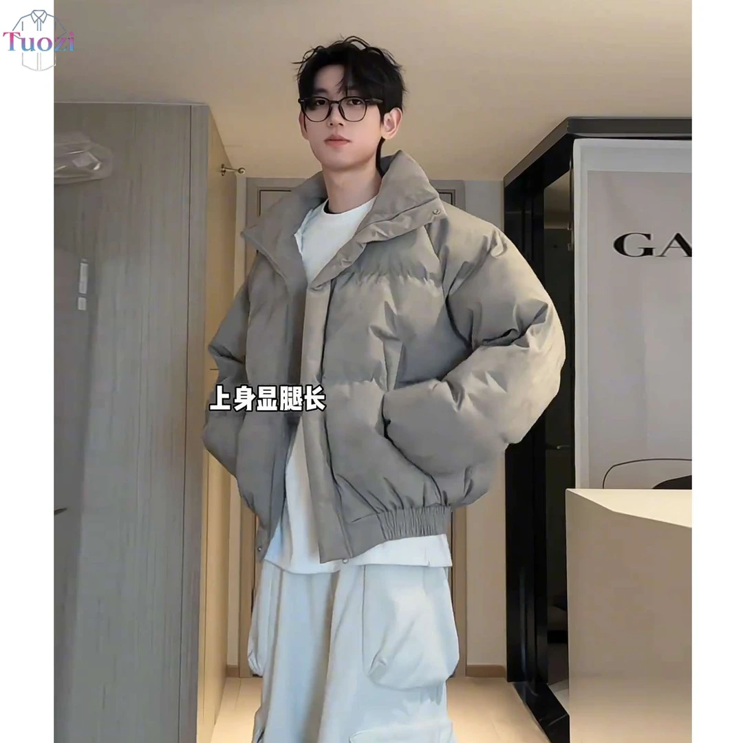 美式脏脏短款棉服冬季加厚宽松情侣美美式高街短款羽绒服男款