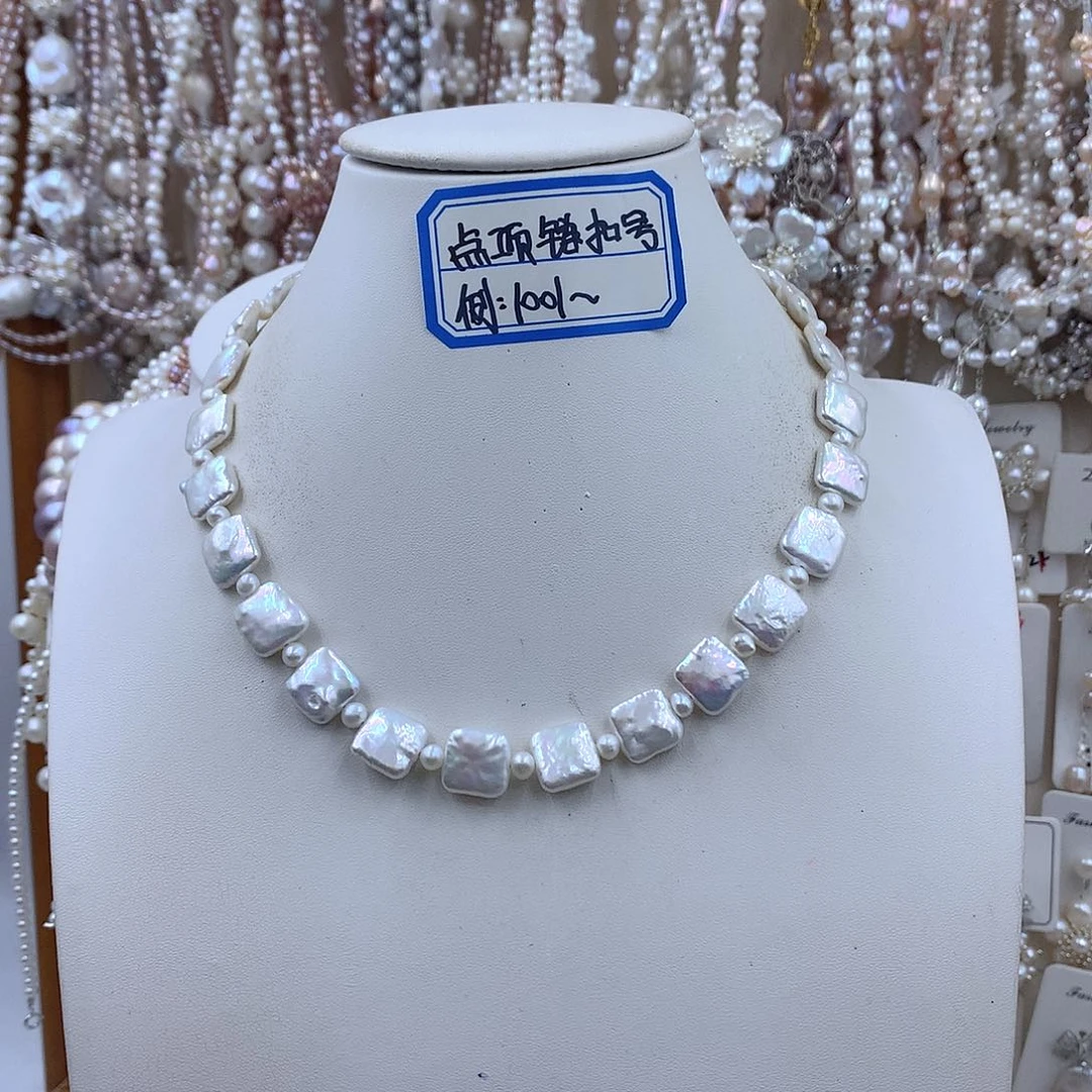 项链耳饰淡水珍珠银S925镶嵌