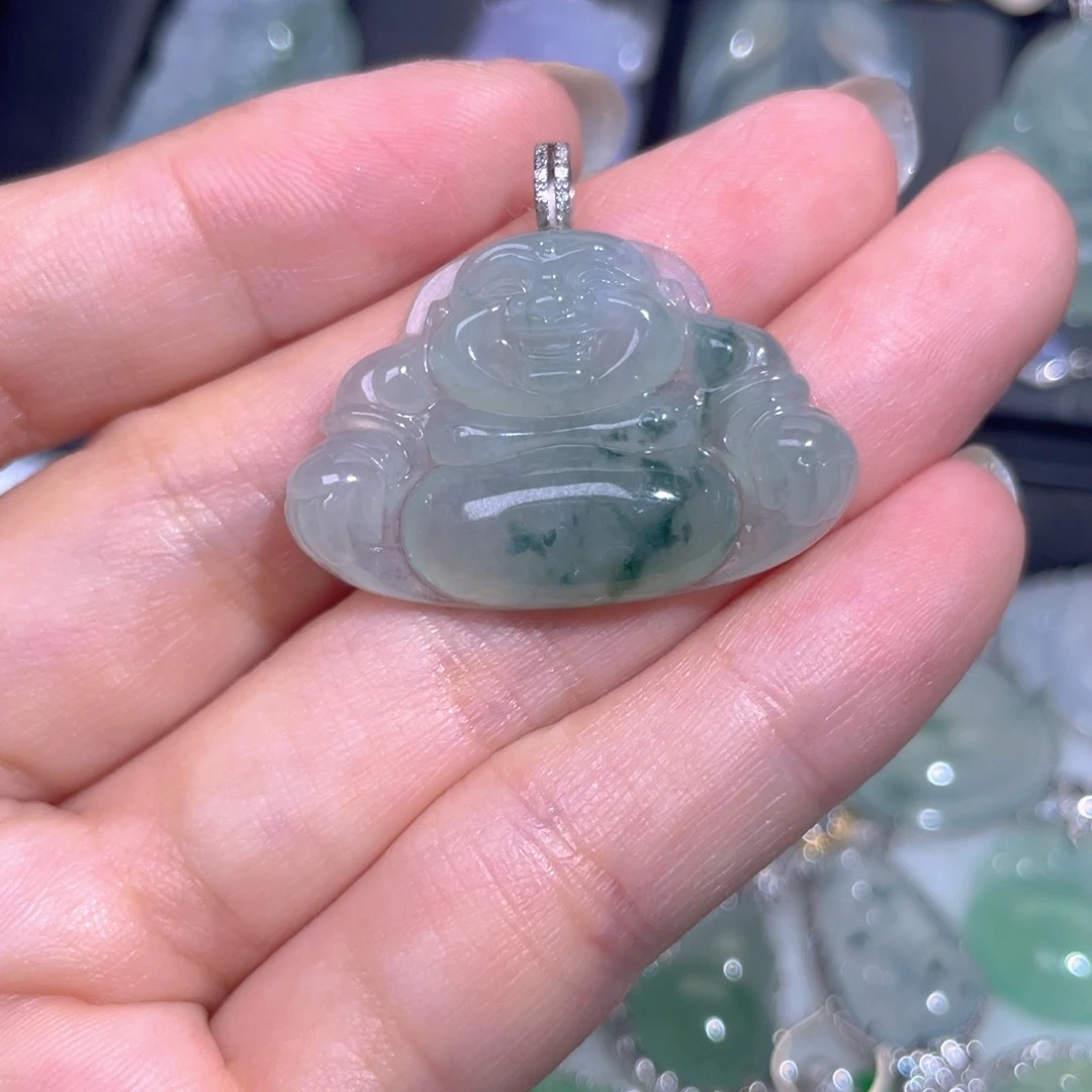 颈饰18K金镶嵌翡翠翡翠