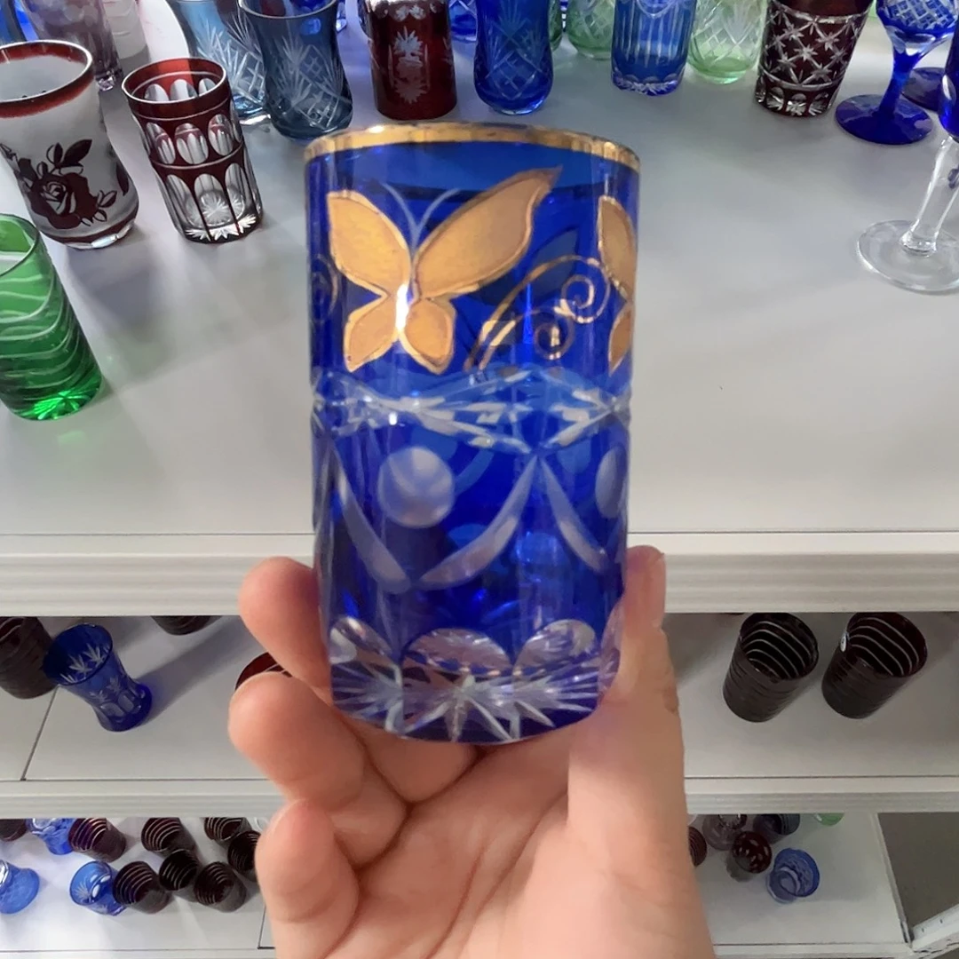 手柄款水晶玻璃如图微瑕一个