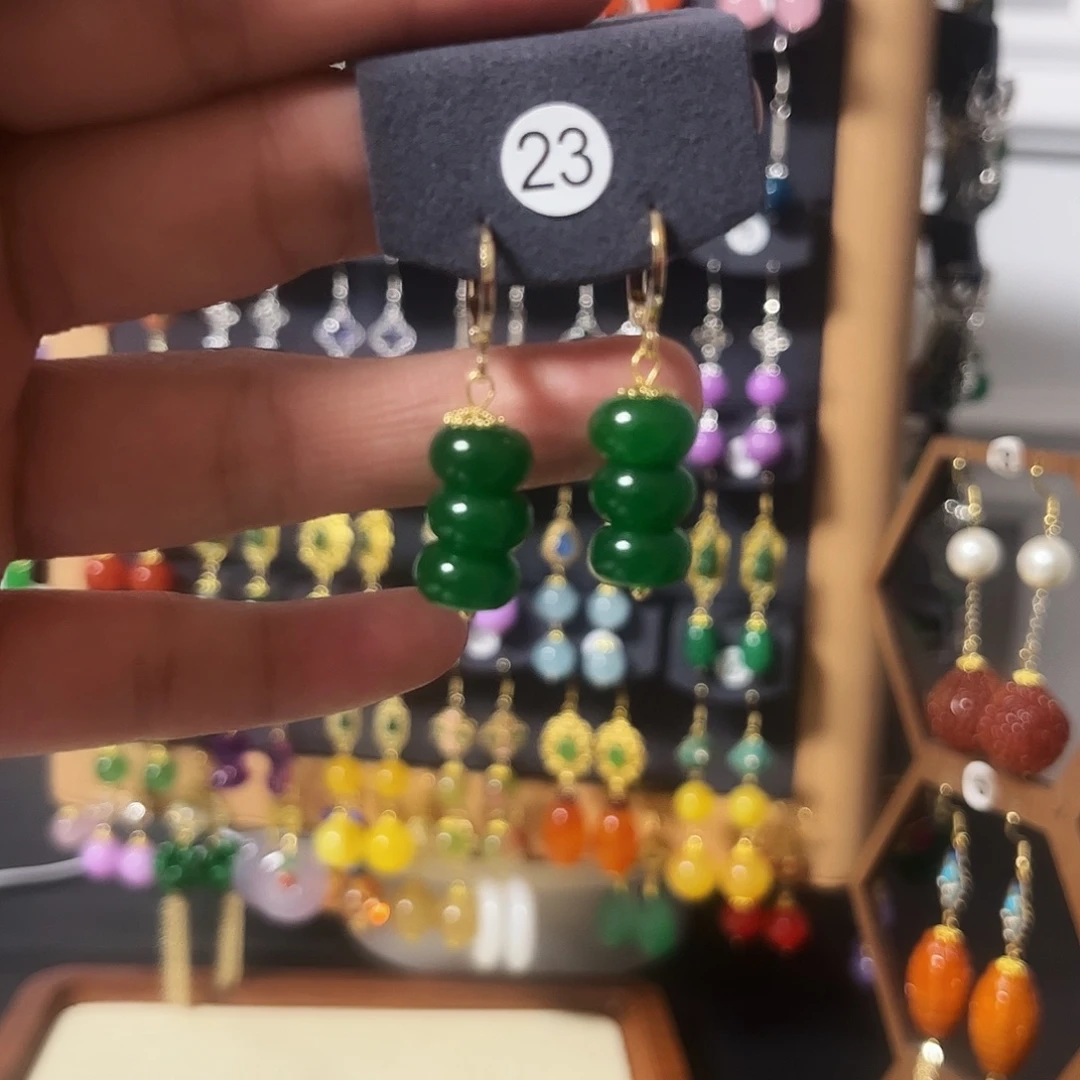 锆石纯铜925银耳饰