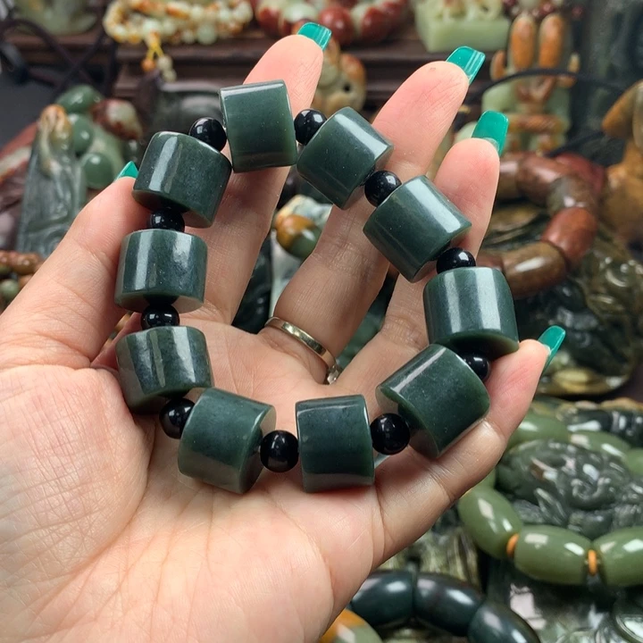 岫岩河磨玉（透闪石质玉）手把未镶嵌