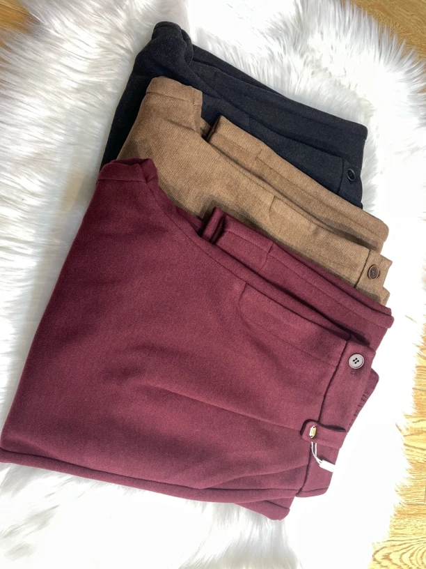 W9707W万人迷绵羊毛保暖性好拖地裤