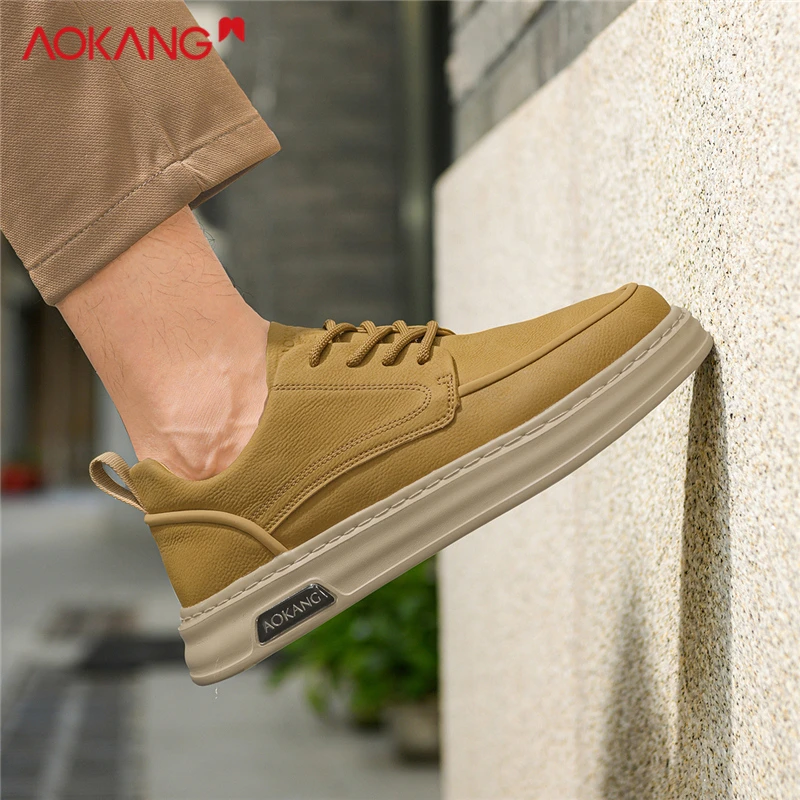 Aokang/奥康2025冬季防水休闲保暖男士运动百搭增高男鞋低帮板鞋