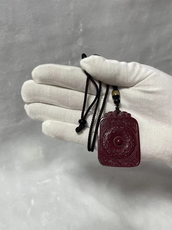 非金属合成锆石吊坠 六字莲花吊坠项链