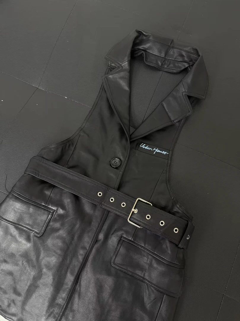 皮质挂脖   刺绣裙