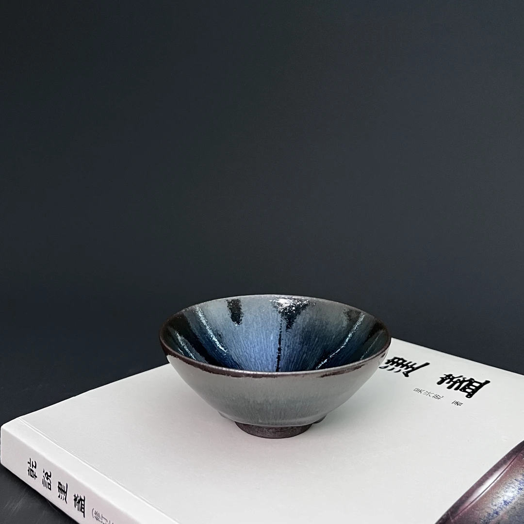 吴兴乾柴烧建盏主人杯纯手作陶瓷杯高端复古茶盏兔毫敛口盏75825