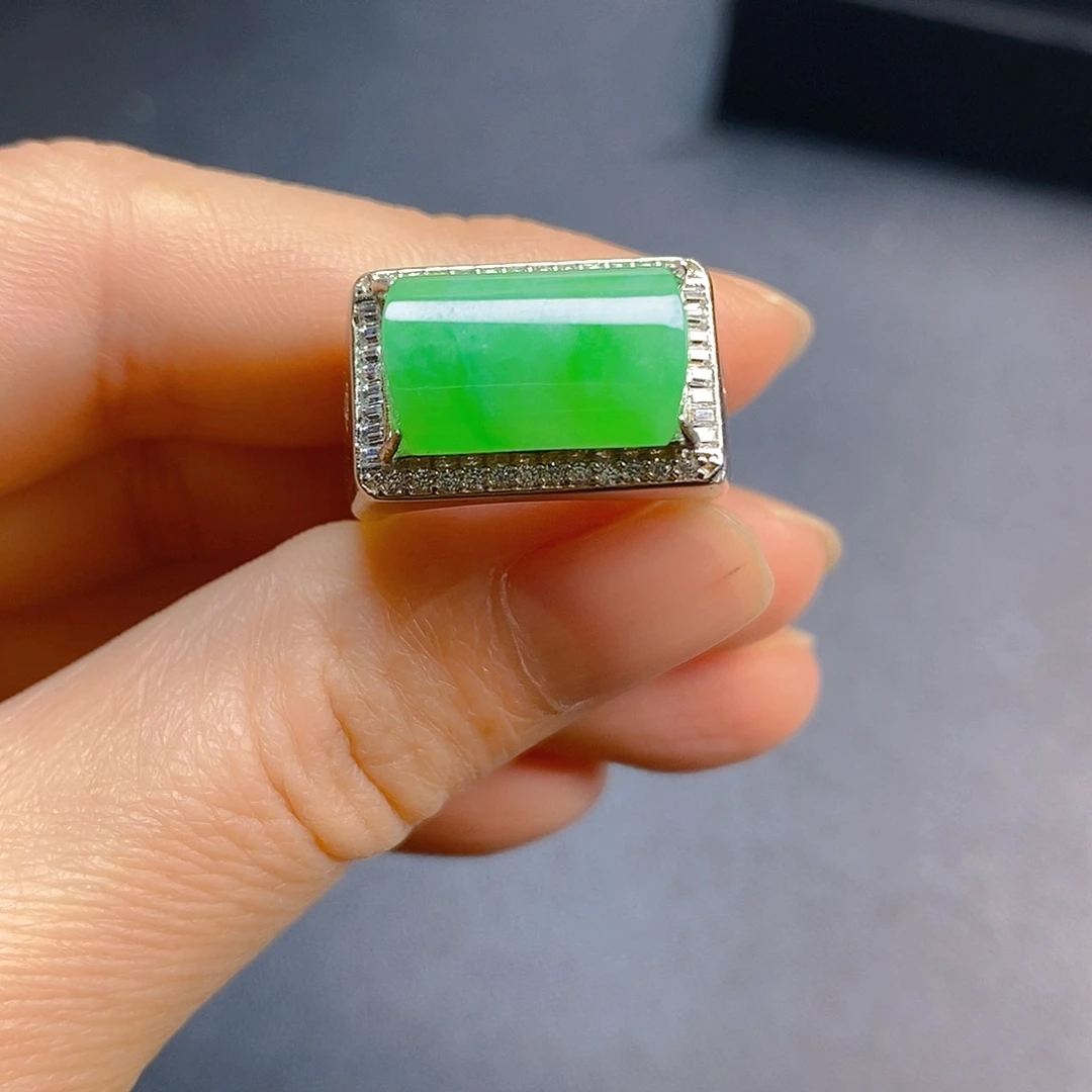 翡翠银S925镶嵌戒指