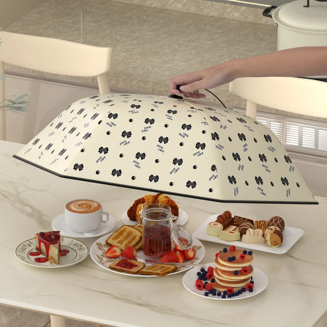 新款食物盖饭可折叠家用餐桌防尘防苍蝇饭桌盖剩菜伞罩子