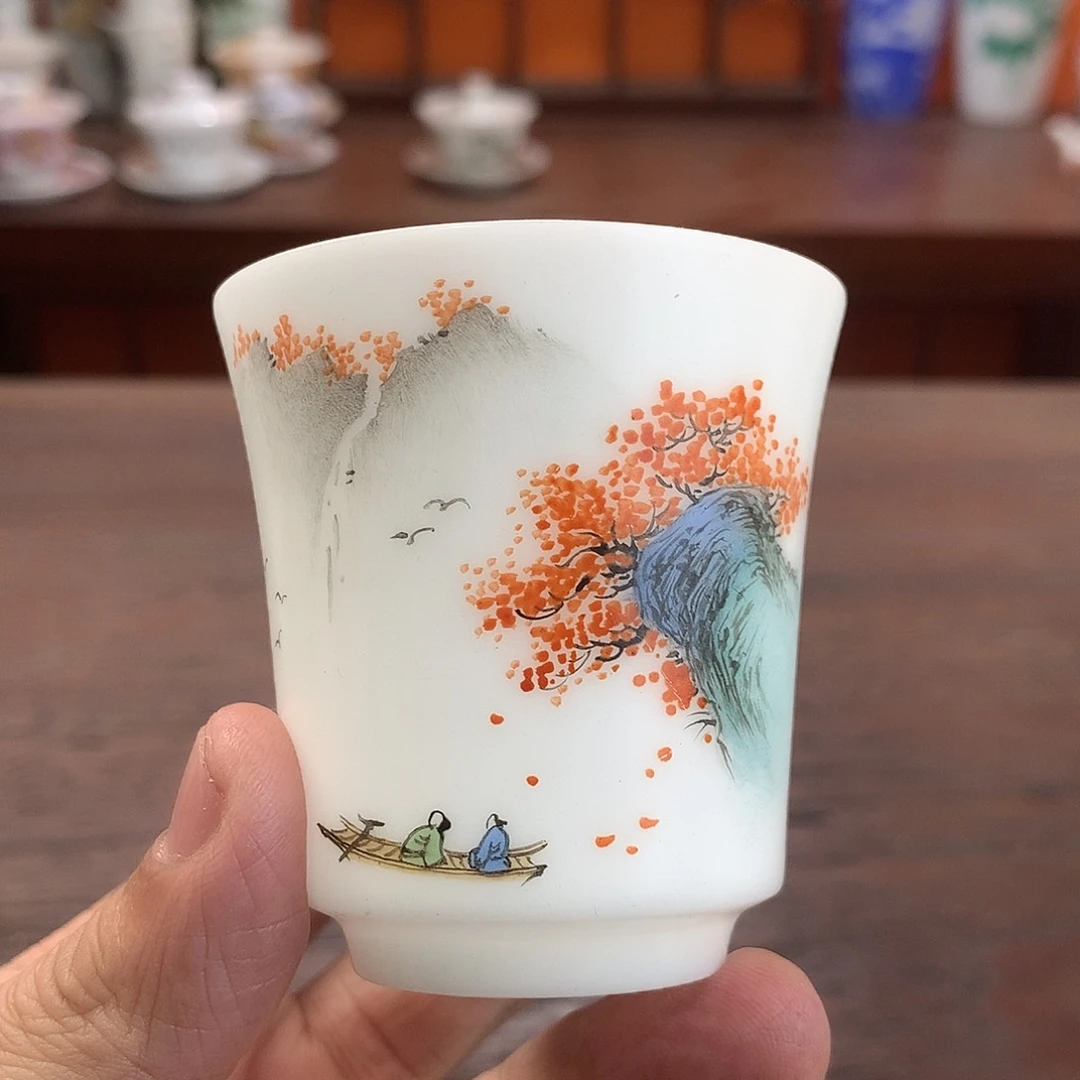 冰种素烧手绘主人杯