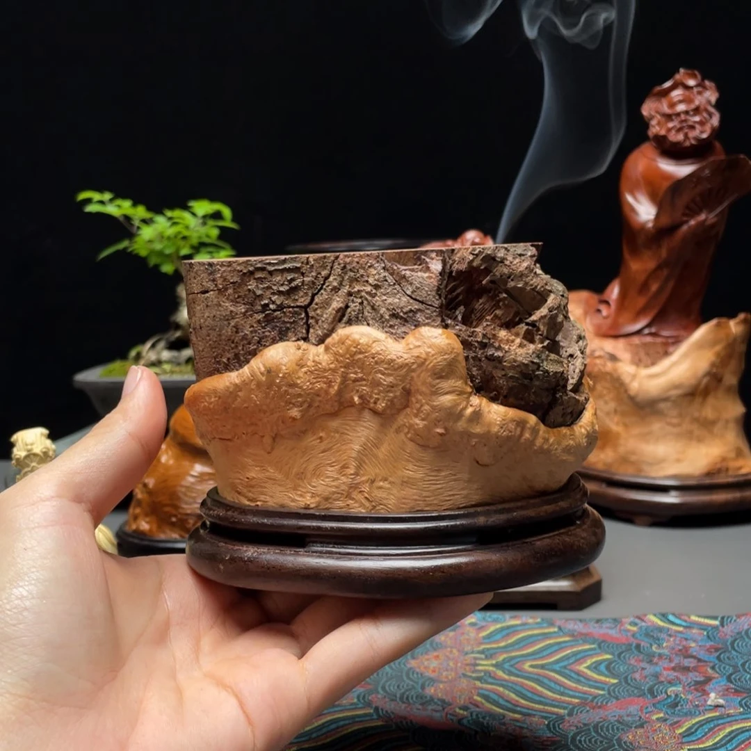 荔枝木逐**河荔枝木香炉底座