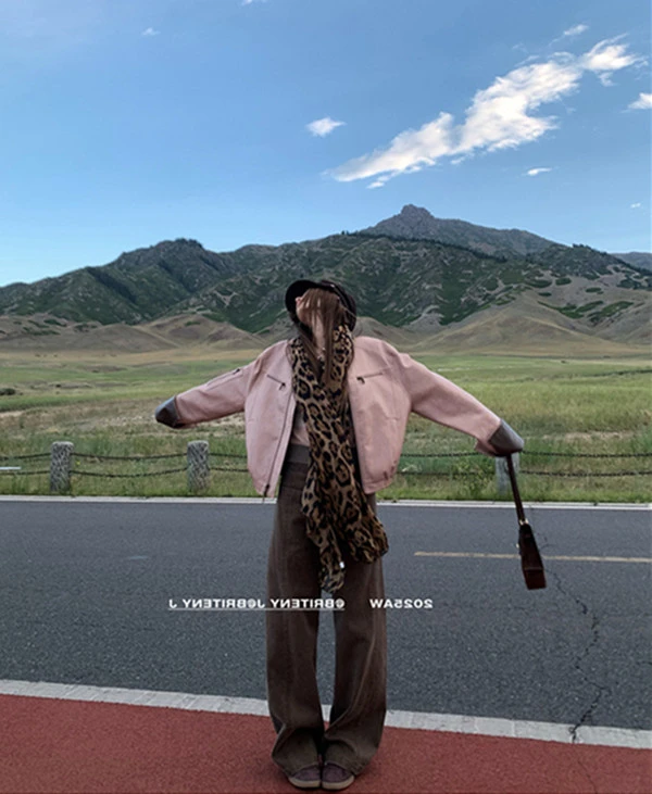 美式复古时髦机车服外套女早秋高级感皮衣宽松休闲百搭开衫上衣