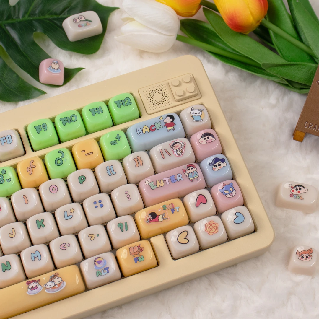 MOA蜡笔小新PC机械键盘键帽可爱卡通适配wooting/美加狮/MADE68等