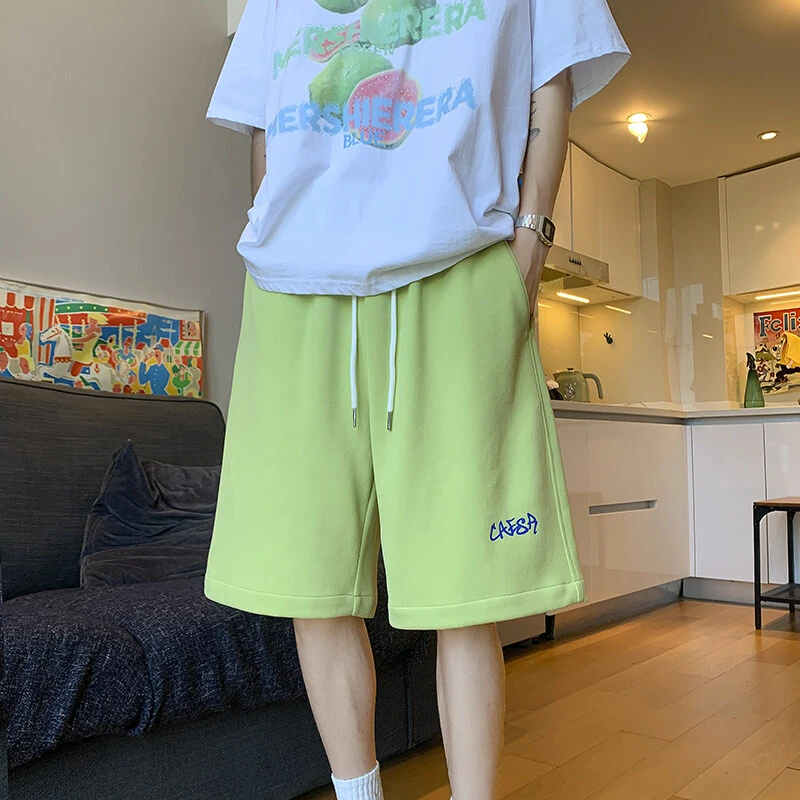 霄桂姿夏季短裤男日系潮流宽松青少年休闲五分裤男女同款沙滩裤子