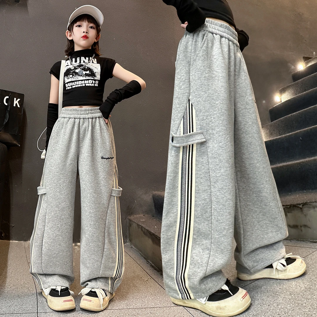 童装女童卫裤秋装2025新款洋气时髦运动裤中大童女孩休闲阔腿裤潮