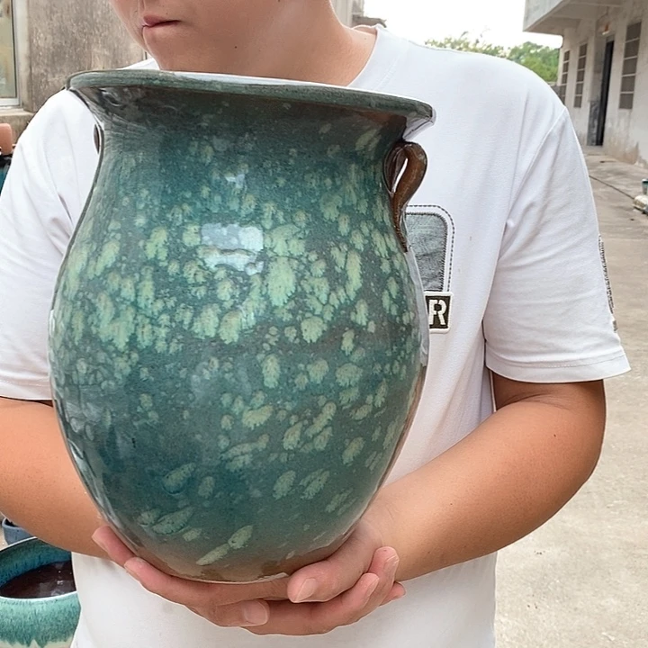 紫砂花盆口21高27瑕疵