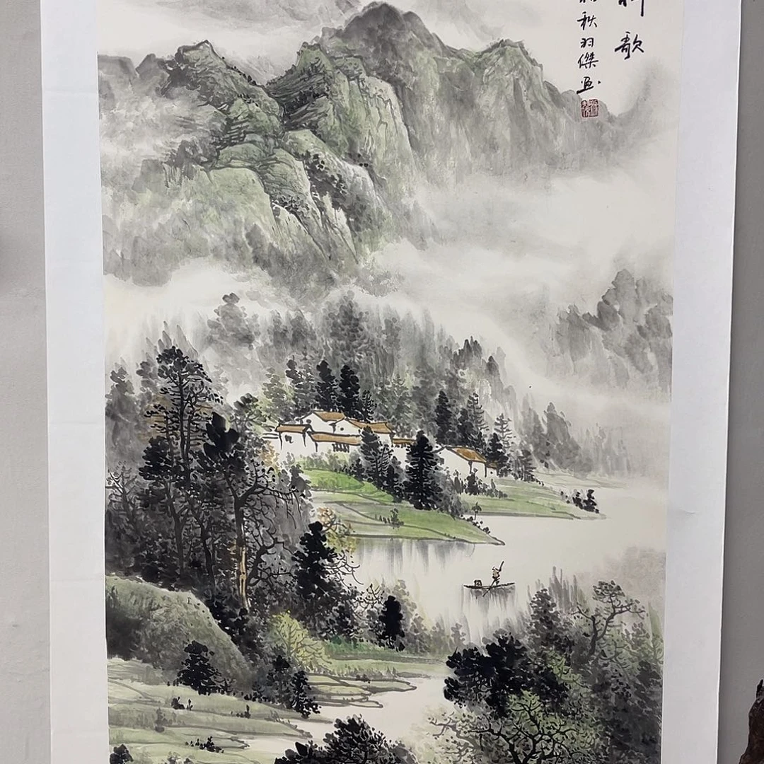 国画梁羽杰140/70青绿山水