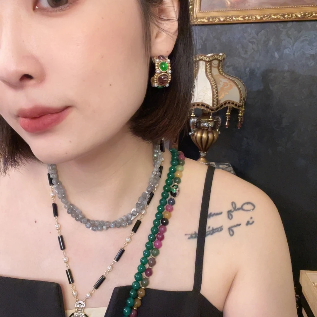 黄铜琉璃925银耳圈