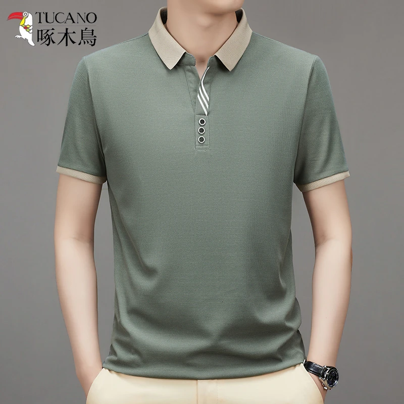 TUCANO/啄木鳥短袖t恤男士简约翻领上衣2025夏季款商务休闲Polo衫