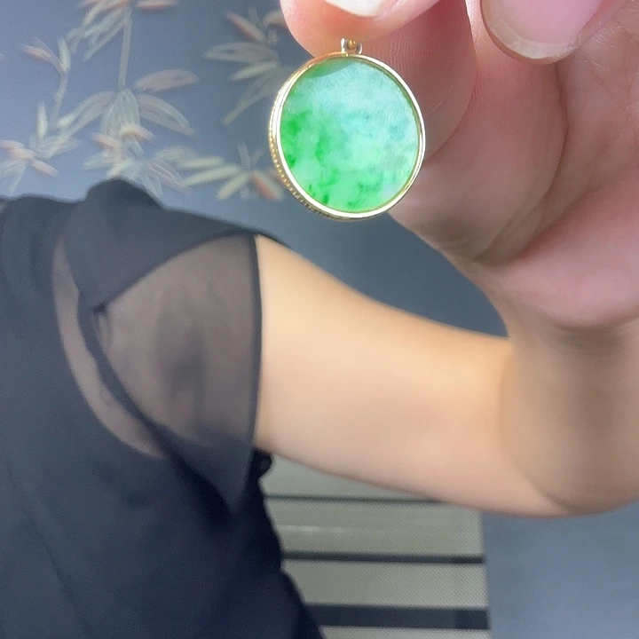 翡翠银S925镶嵌吊坠(不含链)