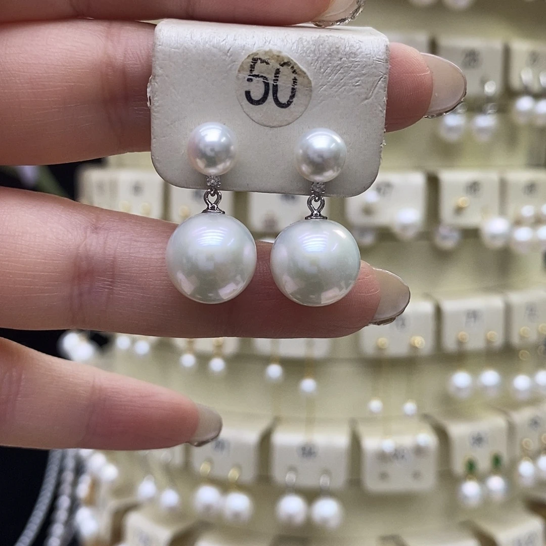 淡水珍珠耳饰银S925镶嵌