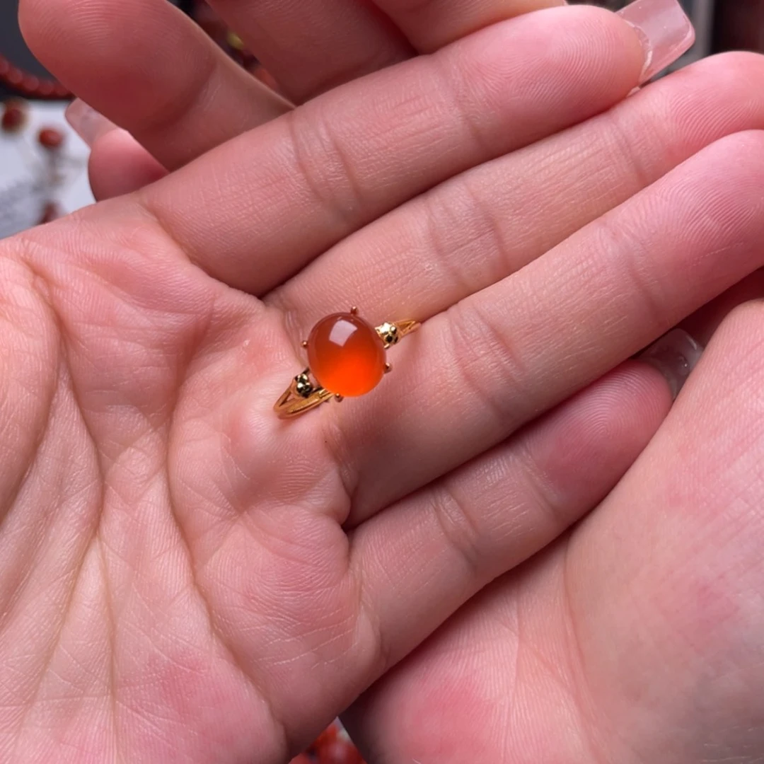 【闪购商品】南红玛瑙戒指银S925镶嵌