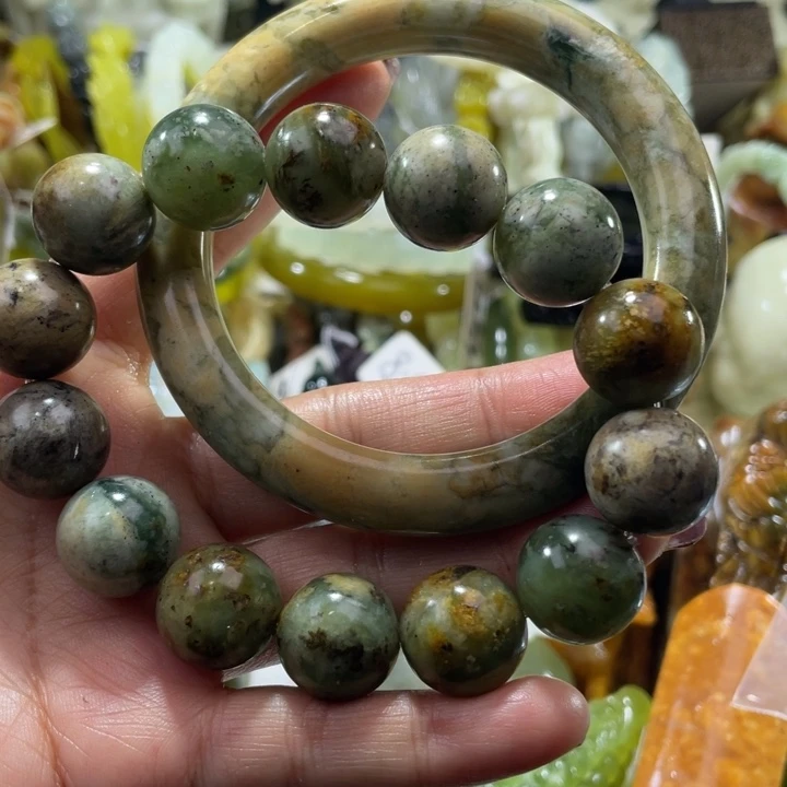 岫玉未镶嵌手链59.60