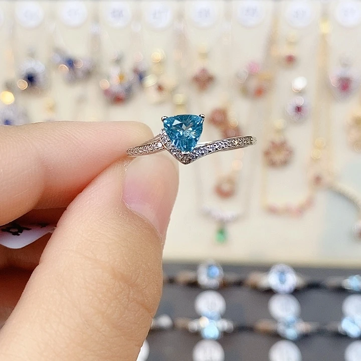 银S925镶嵌磷灰石戒指