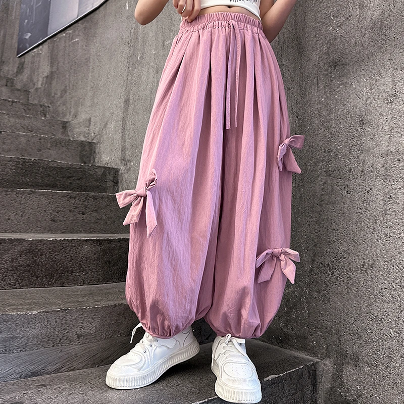 女童防蚊裤2025夏季新款中大童时尚薄款凉感阔腿束脚裤儿童裤子潮