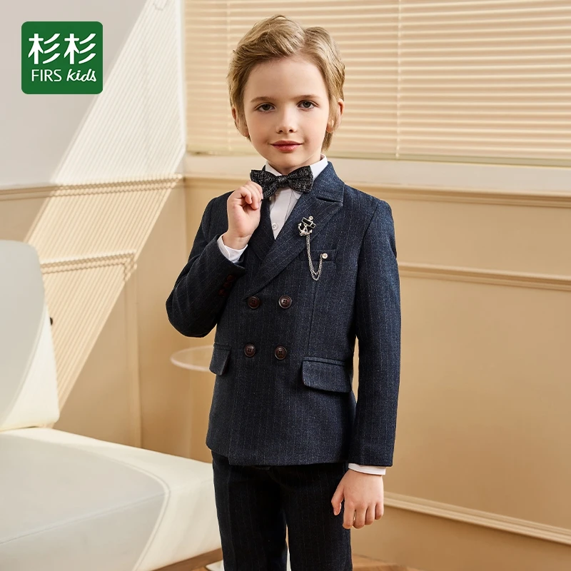 FIRS kids/杉杉条纹韩版小西服不限季节学院帅气小西装外套西服
