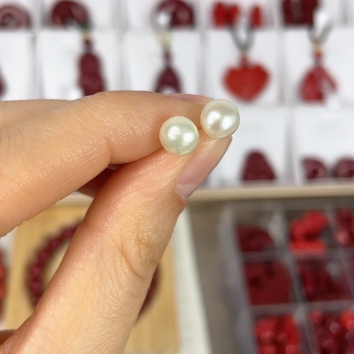 淡水珍珠耳饰银S925镶嵌