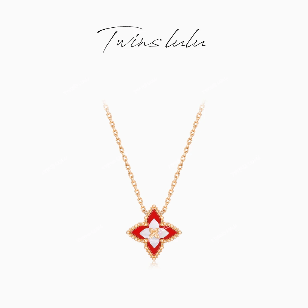 TWINS LULU 镀K金ins风简约大气精致高级感小众老花项链TSJ9780