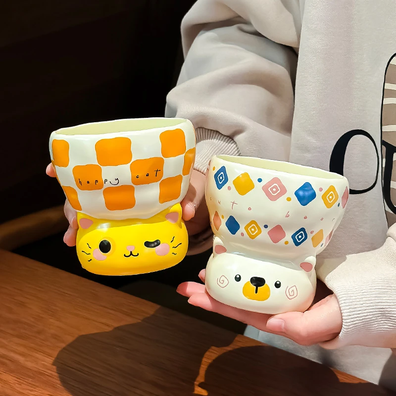 生日礼物可爱动物杯子家用喝水办公室随手杯马克杯陶瓷水杯伴手礼