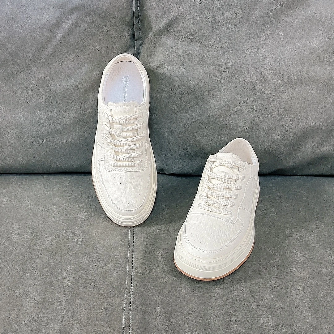 2024春秋透气低帮男休闲鞋真皮软底小白鞋百搭板鞋时尚潮鞋99878