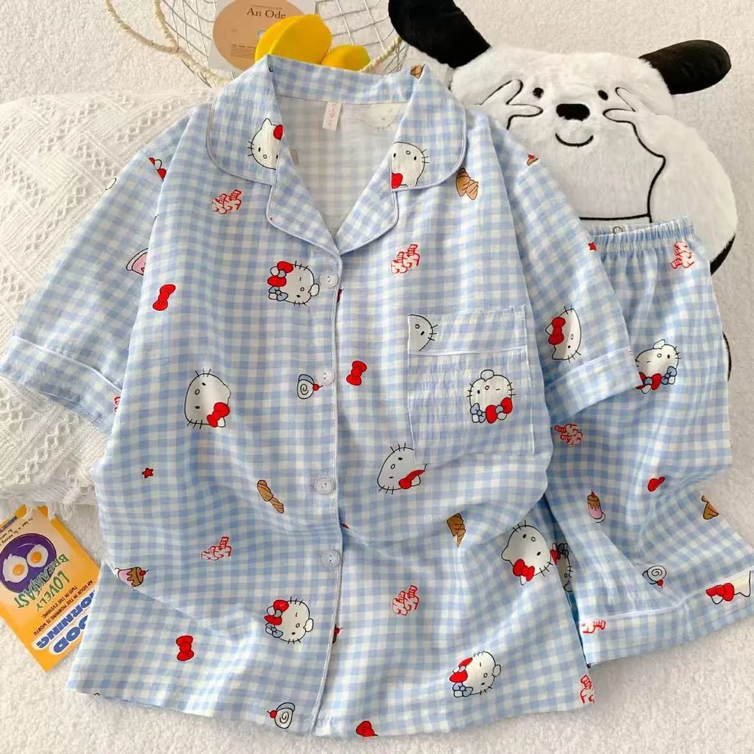 甜心家家居双短睡衣套装KT猫款