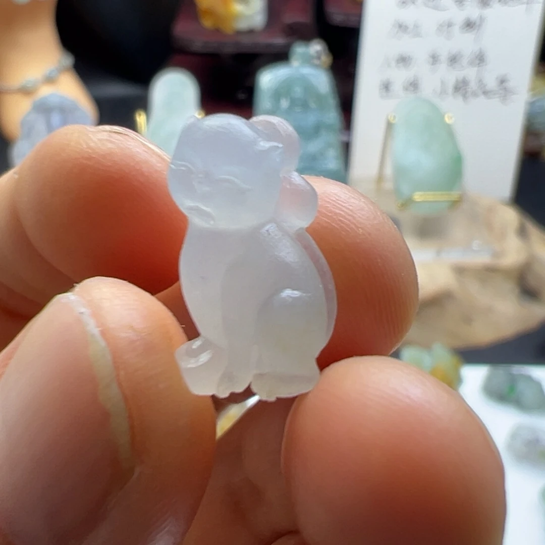 定制翡翠未镶嵌缅甸翡翠A货猫咪